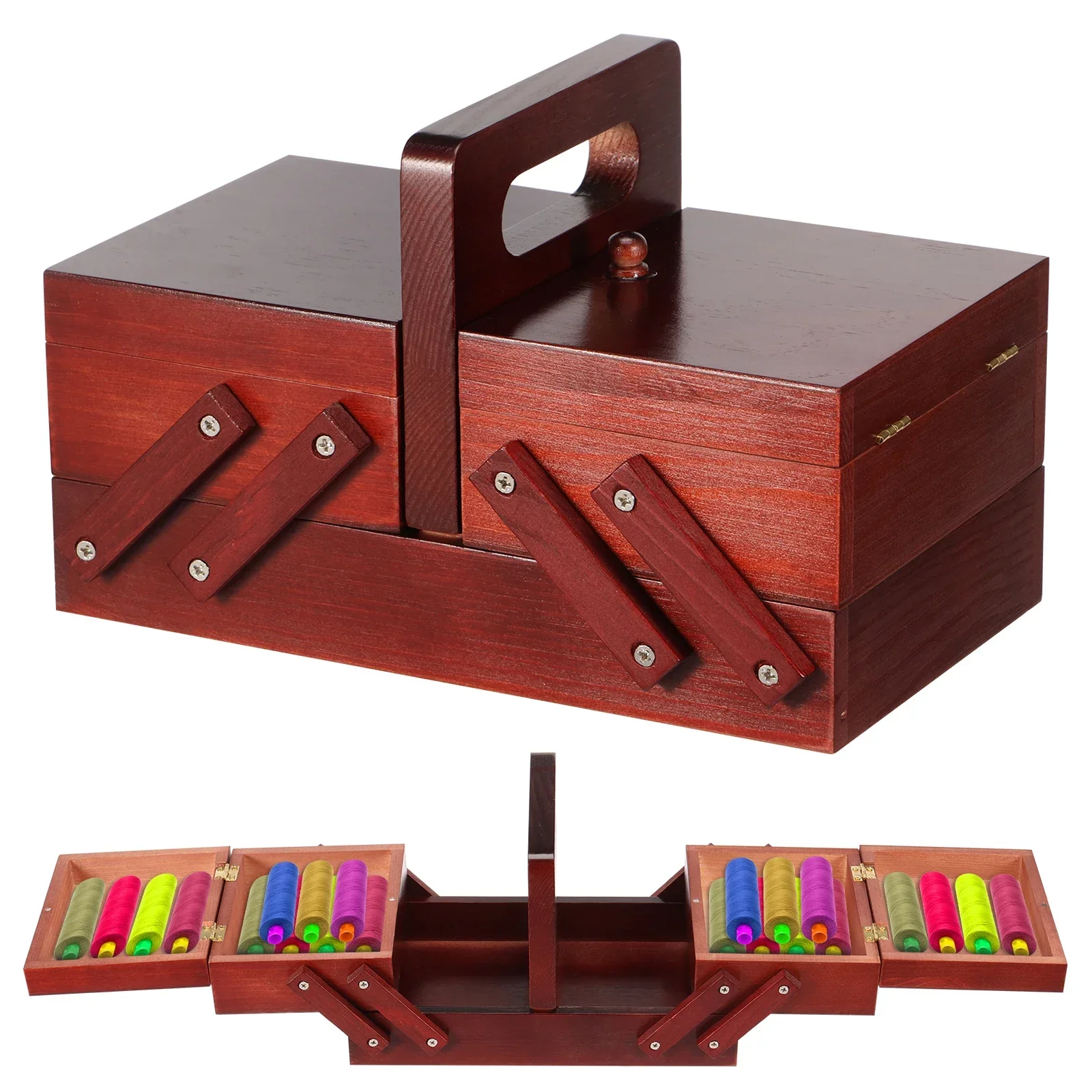 Kotak Benang Jahit Kayu Vintag - Reel Case ulasan dan harga